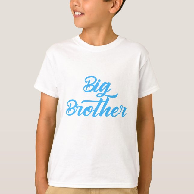 T-shirt Typographie de frère Blue Big Brother (Devant)