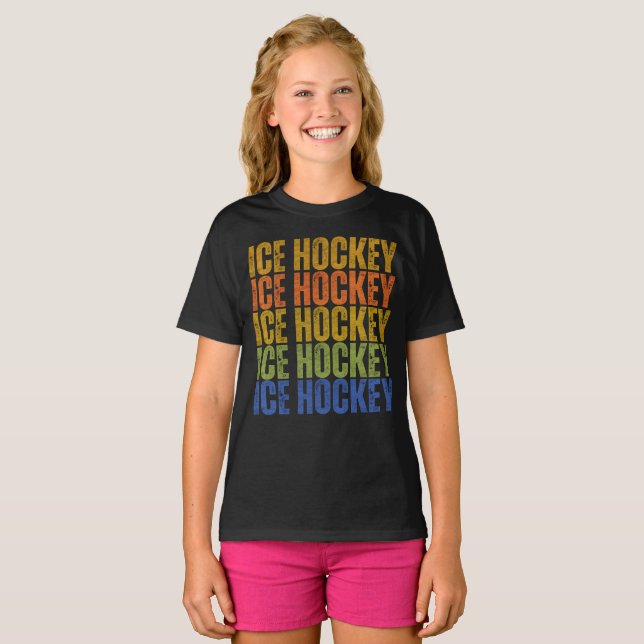 T-shirt Typographie de hockey sur glace (Devant entier)