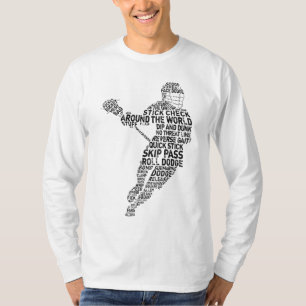 T-shirt Typographie de joueur de lacrosse