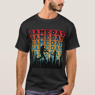 T-shirt Typographie de joueur en silhouette vintage pour j