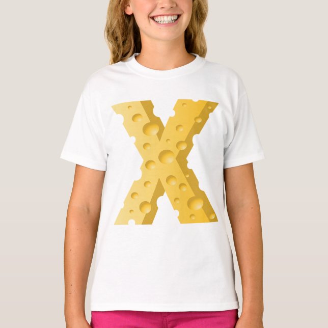 T-shirt Typographie de la lettre X fromage (Devant)