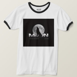 T-shirt Typographie de la pleine lune du loup hurlant, son