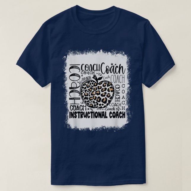 T-shirt Typographie de l'entraîneur instructeur Leopard bl (Design devant)