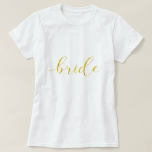 T-shirt Typographie de mariée Gold Foil