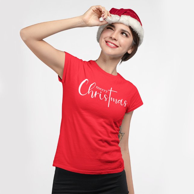 T-shirt Typographie de Noël Rouge blanc Joyeux (Créateur téléchargé)