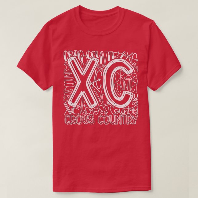 T-shirt Typographie de pays Funny XC Cross Country Ru (Design devant)