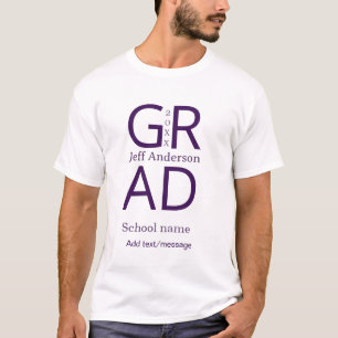 T-shirt typographie de remise de diplôme moderne simple mi