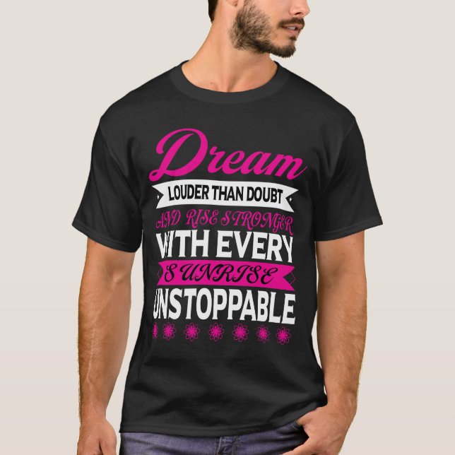 T-shirt Typographie de rêve moderne (Devant)