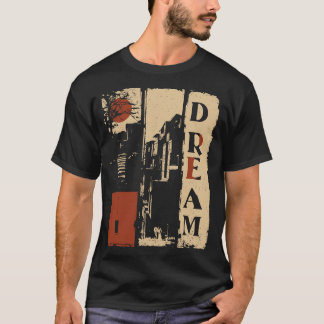T-shirt Typographie de rêve vertical Conception surréalist