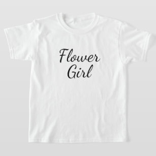 T-shirt Typographie de script Flower Girl sur blanc