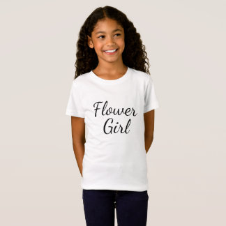 T-Shirt Typographie de script Flower Girl sur blanc