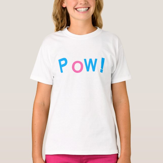 T-shirt Typographie de style BD POW! (Devant)