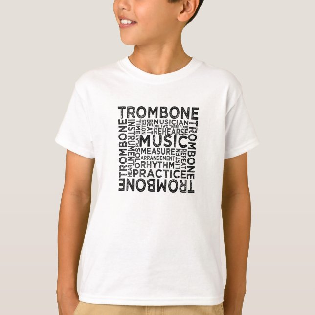 T-shirt Typographie de Trombone (Devant)