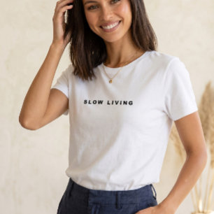 T-shirt Typographie de vie lente organique esthétique neut