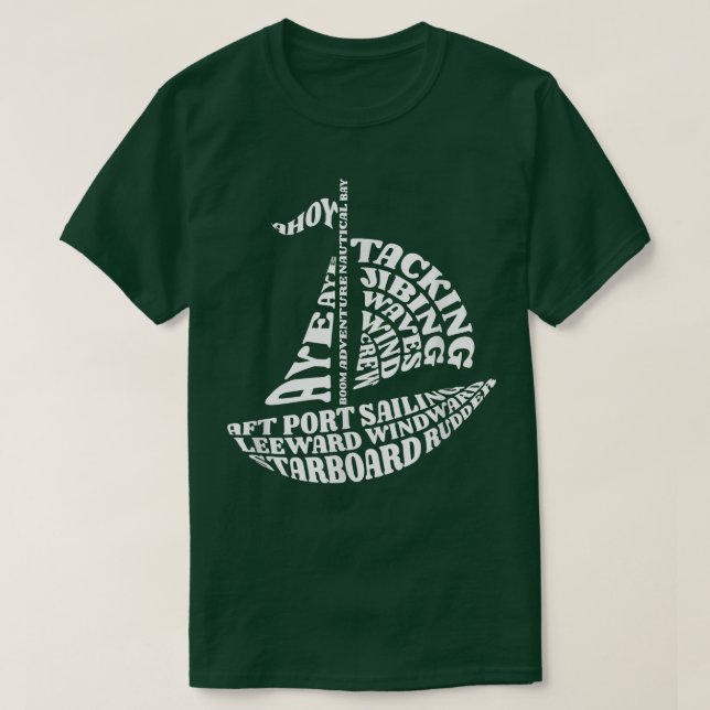 T-shirt Typographie de voile Word Art marin  (Design devant)