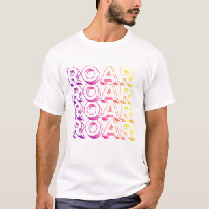 T-shirt Typographie Dégradé Vibrant ROAR Unisexe Moderne