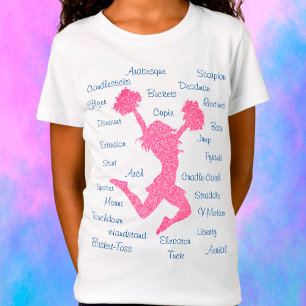 T-Shirt Typographie des Termes Cheerleen Rose & Bleu T-shi