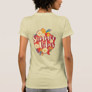 T-shirt Typographie des vibrations estivales Fleur tropica