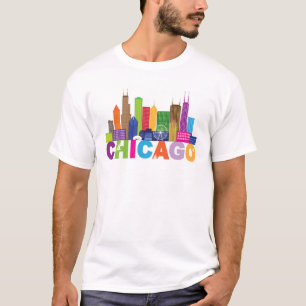 T-shirt Typographie d'horizon de ville de Chicago