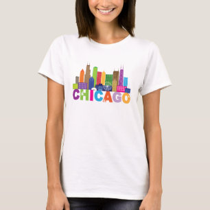 T-shirt Typographie d'horizon de ville de Chicago
