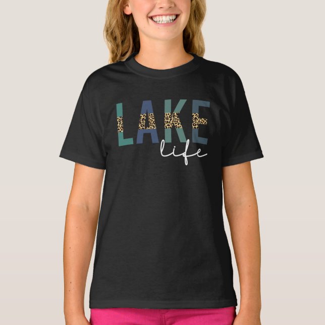 T-shirt Typographie d'impression de Lake Life Cheetah (Devant)