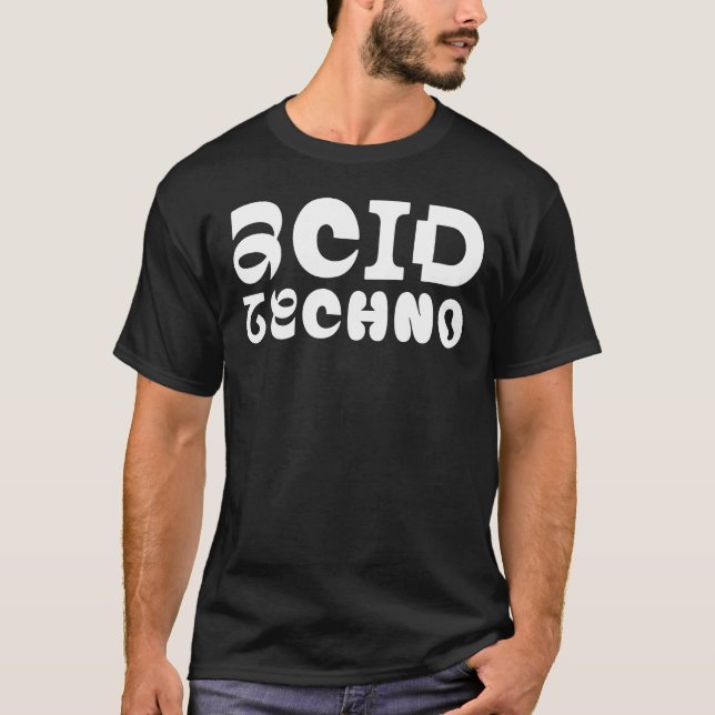 T-shirt Typographie d'impulsion techno acide (Devant)