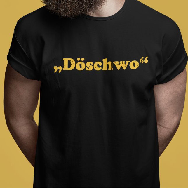 T-shirt Typographie d'Oldtimer 2cv (2CV Shirt in Black with a Yellow Typography)