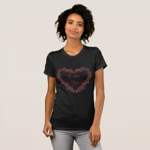 T-shirt Typographie du Coeur Rouge Jour des Valentines mod