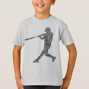 T-shirt Typographie du joueur de baseball de softball