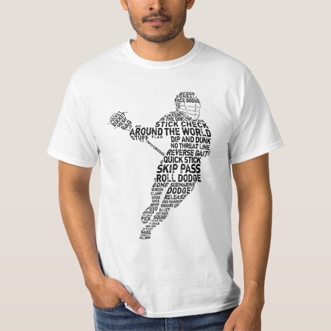 T-shirt Typographie du joueur de crosse (Devant)