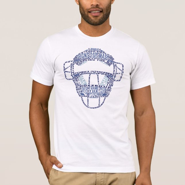 T-shirt Typographie du masque de baseball (Devant)