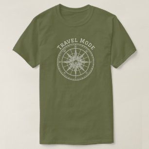 T-shirt Typographie du mode de voyage, Compas Vintage, Min