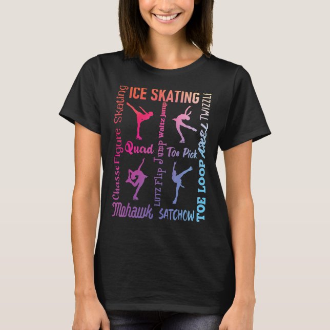 T-shirt Typographie du patinage sur glace Girl Figure Pati (Devant)