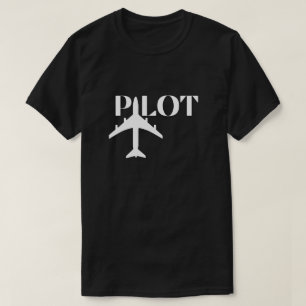 T-shirt Typographie du pilote & avion, Aviation, Minimalis