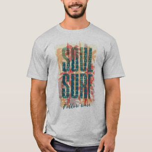 T-shirt Typographie du Surf de l'Âme d'été tropical