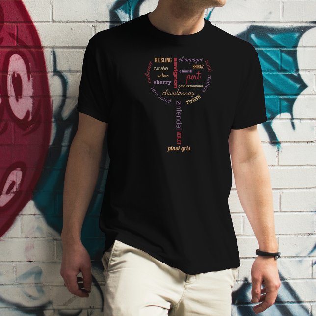T-shirt Typographie du verre de vin moderne (Créateur téléchargé)