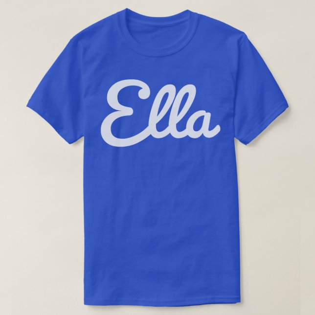 T-shirt Typographie Ella Script cursif blanc (Design devant)