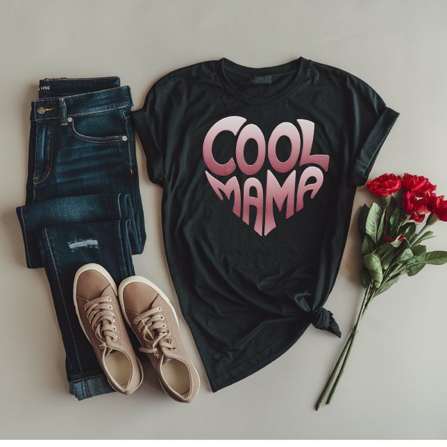 T-shirt Typographie en forme de coeur : MAMA COOL (Créateur téléchargé)