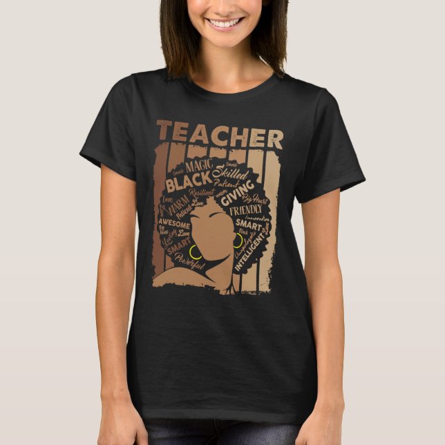 T-shirt Typographie enseignant noir melanine femmes drogue (Devant)