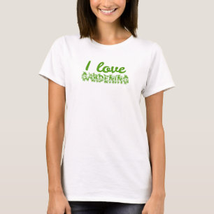 T-shirt Typographie florale "J'aime le jardinage"