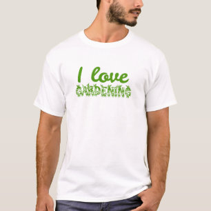 T-shirt Typographie florale "J'aime le jardinage"