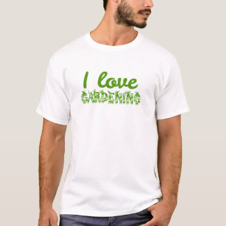 T-shirt Typographie florale "J'aime le jardinage"