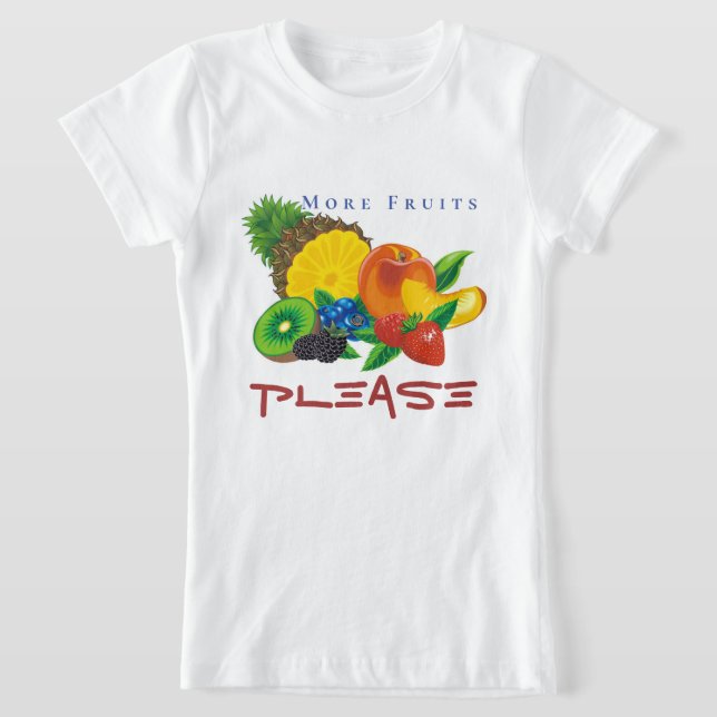 T-Shirt Typographie Fruits délicieux Plus de fruits S'il v (Poser)