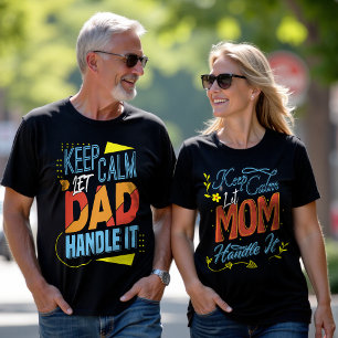 T-shirt Typographie « Gardez votre calme » pour la fête de