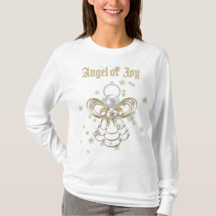 T-shirt Typographie Gold Noël Angel of Joy & Stars
