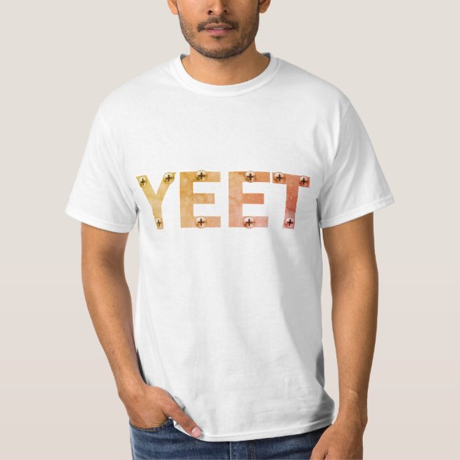 T-shirt Typographie Gris Industriel YEET (Devant)