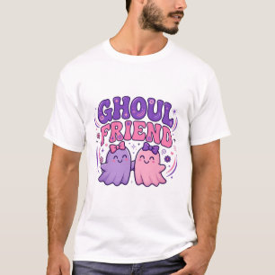 T-shirt Typographie Halloween d'ami goule fantôme mignon