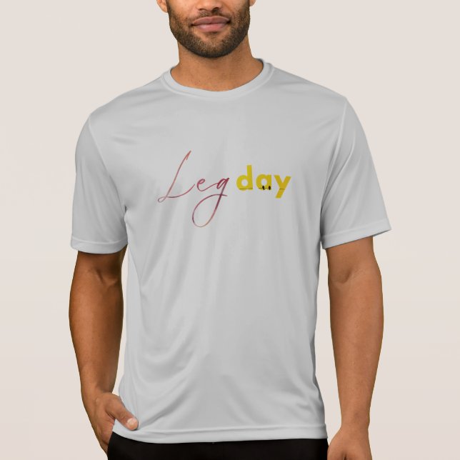 T-shirt Typographie Legday en rouge et jaune (Devant)