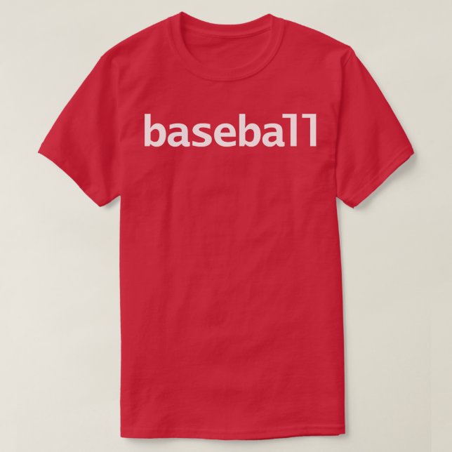 T-shirt Typographie minimale du baseball Texte blanc (Design devant)