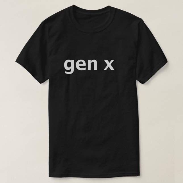 T-shirt Typographie minimale Gen X (Design devant)